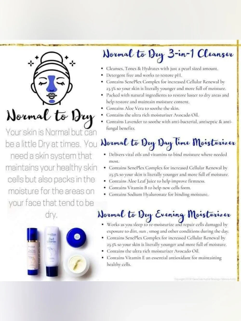 [NWT] SeneGence | Evening Moisturizers: 2× Normal to Oily, 1× Normal to dry